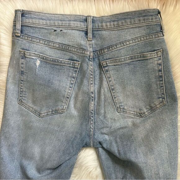 GAP True Skinny Jeans Deconstructed Raw Hem Light Indigo size 6 / 28 - Picture 4 of 7
